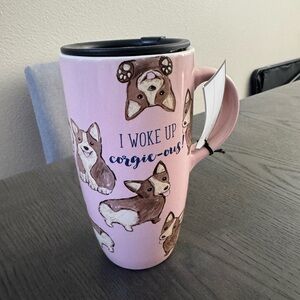 Pink Corgi Travel Mug